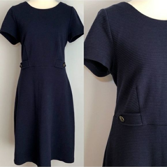 Boden Cordelia Ottoman Nautical Navy Blue Dress 6R - Picture 2 of 9